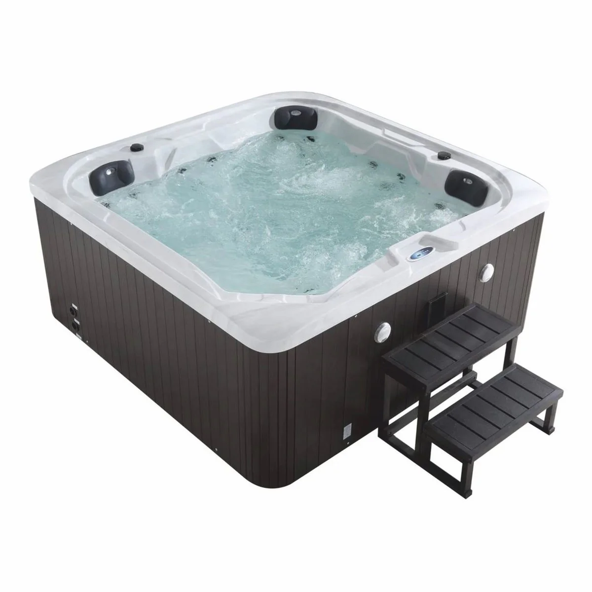 Casa Padrino jacuzzi exterior de lujo blanco / negro 201 cm - Ba?era de hidromasaje en el jard¨ªn