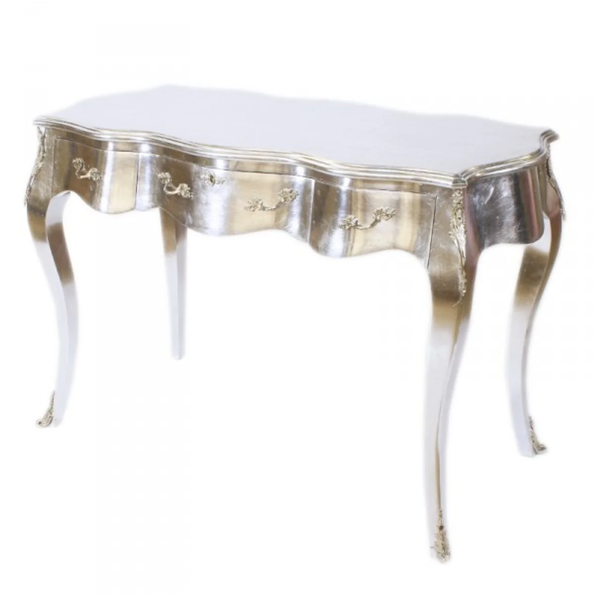 Casa Padrino Baroque Desk Secretary / Console Silver 120 x 60 x H80 cm - luxury furniture