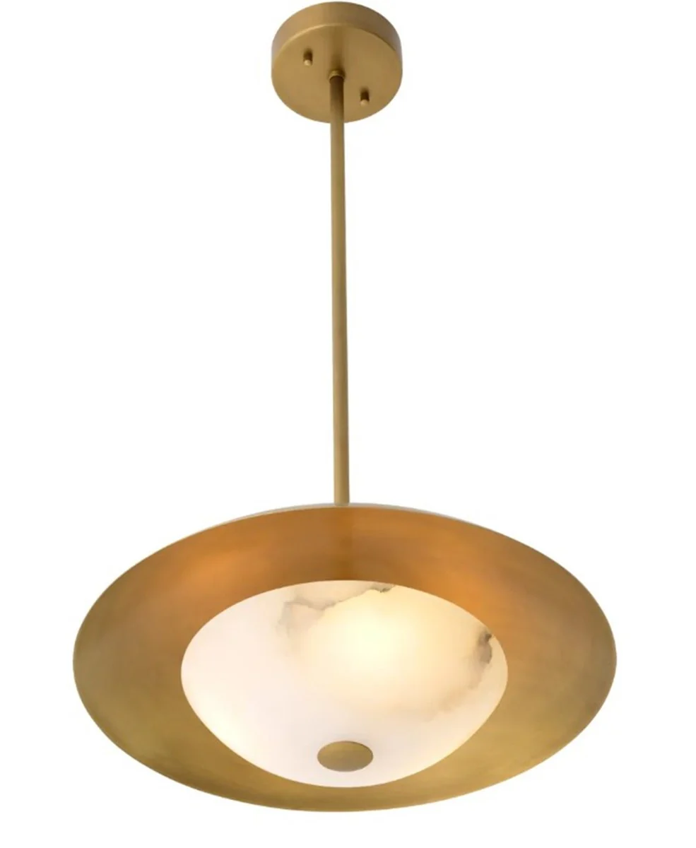 Casa Padrino l¨¢mpara colgante de lujo lat¨®n antiguo / alabastro ? 50 cm x A. 20 cm