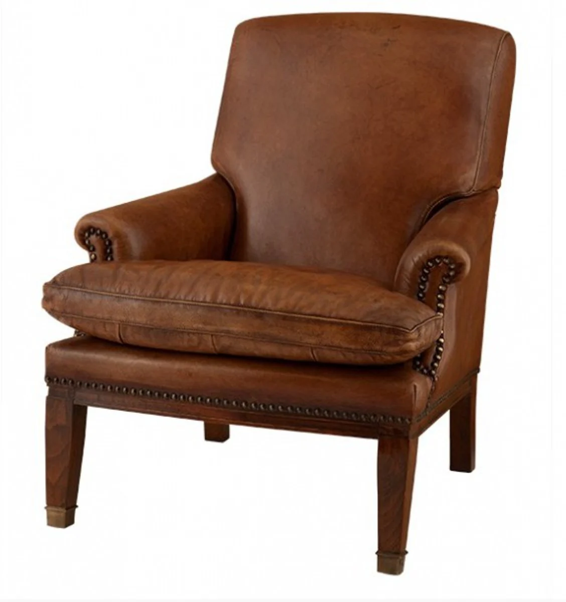 Chesterfield luxury leather armchair / chair Ireland Vintage Leather Brown Casa Padrino - Club Chairs