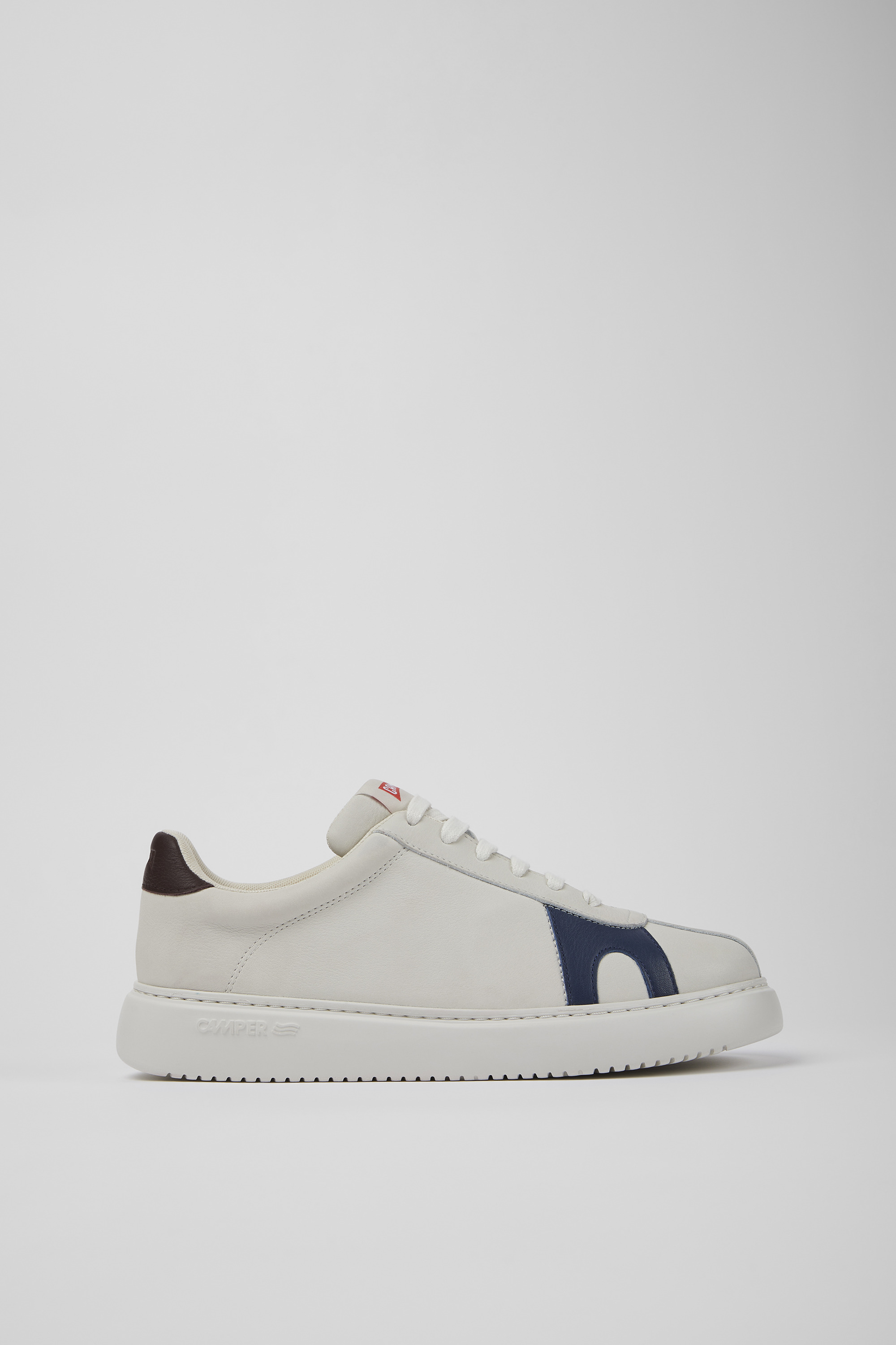 Twins - White non-dyed leather sneakers for men