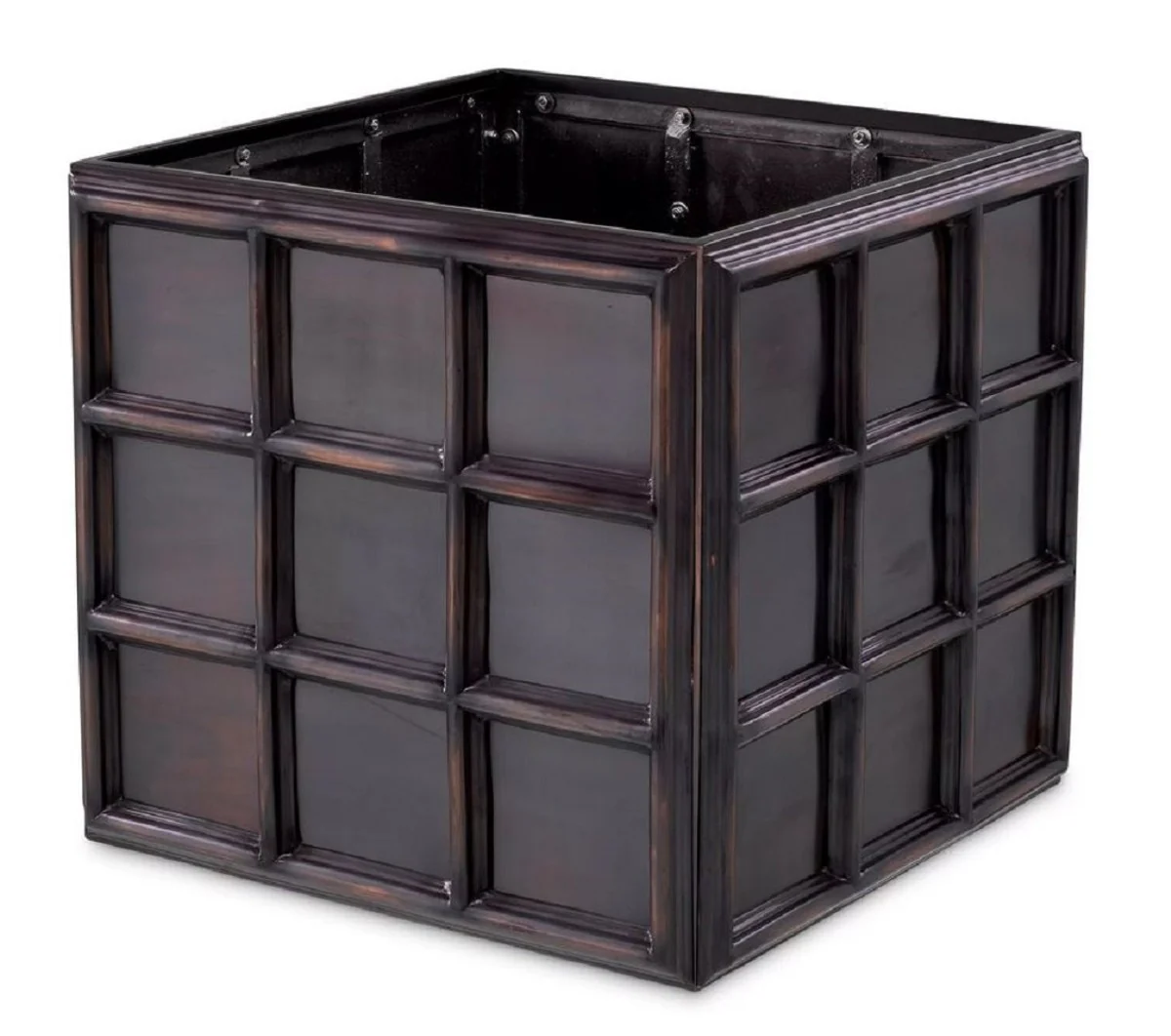 Casa Padrino maceta de lujo bronce antiguo 52,5 x 52,5 x A. 47 cm - Maceta cuadrado de acero inoxidable - Decoración de salón - Decoración de oficina - Decoración de lujo - Calidad de lujo