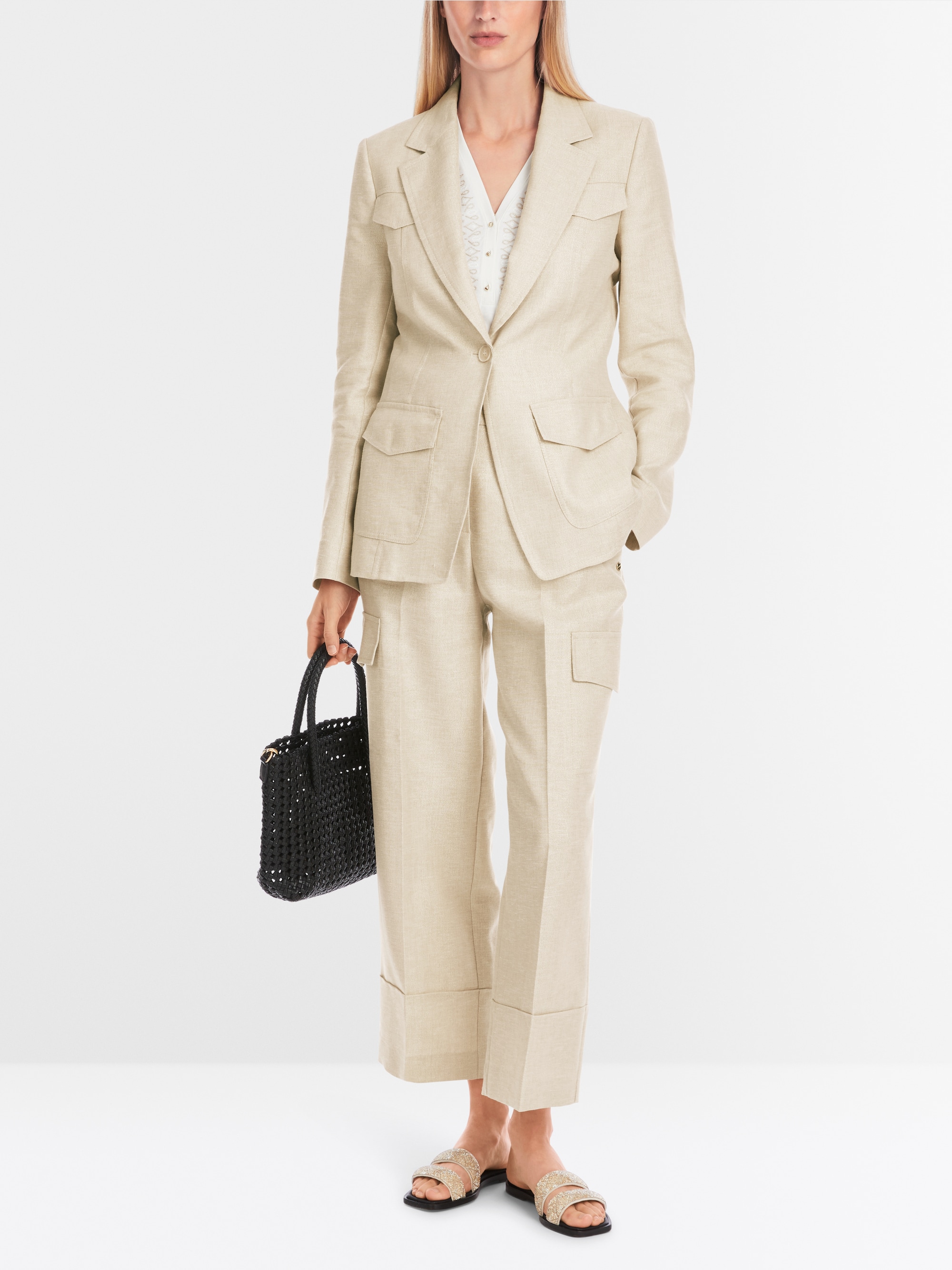 Marc-Cain Slim-fit blazer in utility style