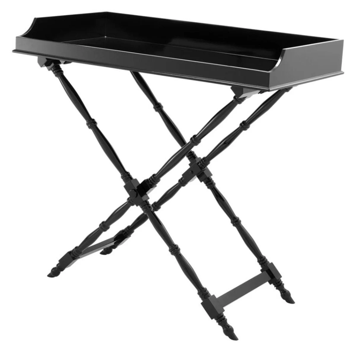 Casa Padrino bandeja de caoba diseñador negro 110 x 56 x H. 103 cm - bandeja de la porción de lujo