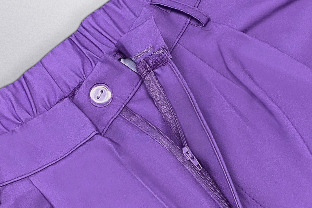 Purple Panel Print Short Sleeve Walking Suit