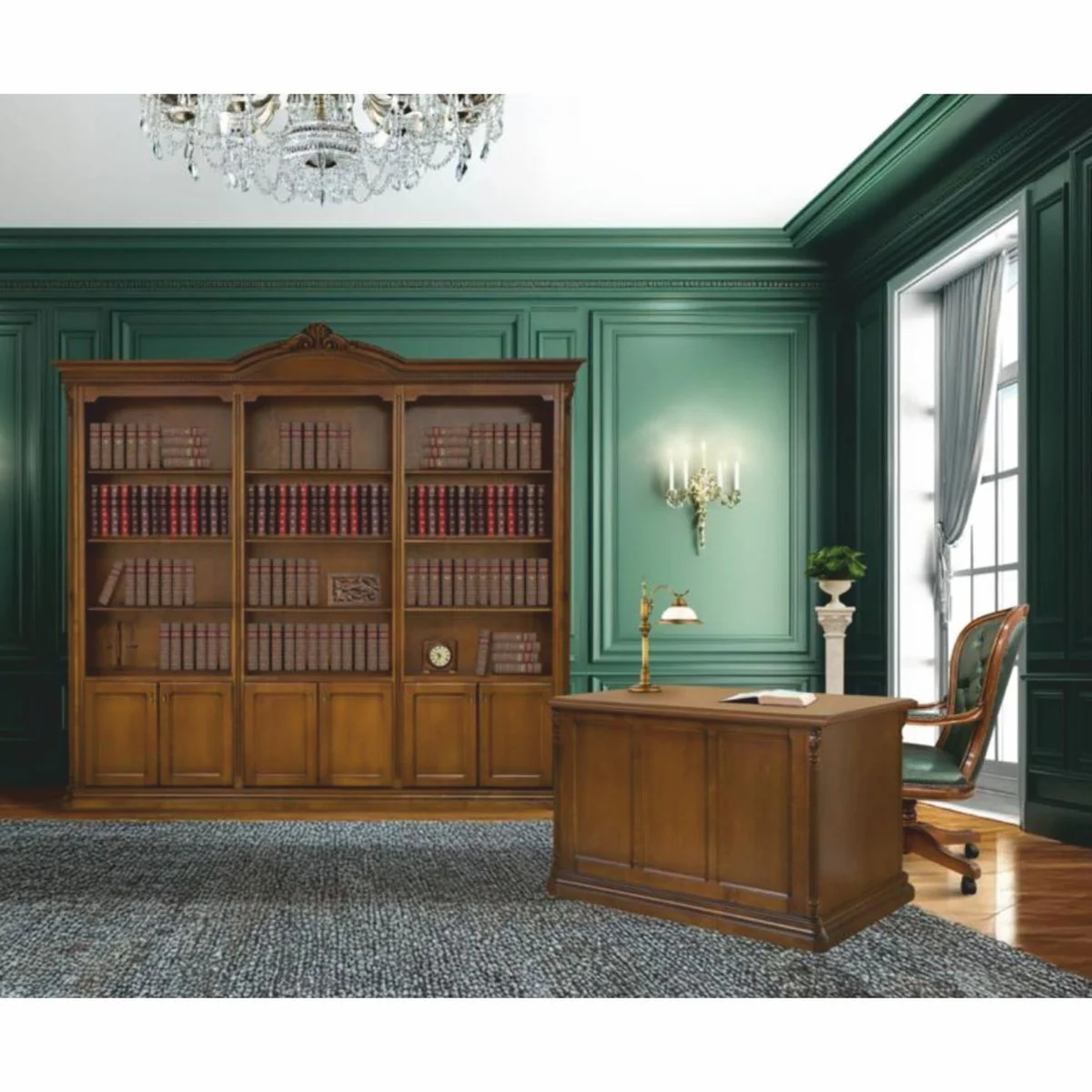 Casa Padrino escritorio barroco de lujo marr¨®n 140 cm - Muebles de oficina barroco