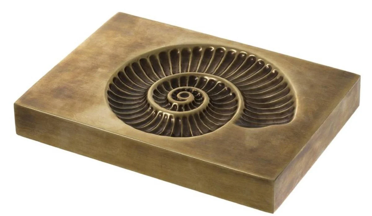 Casa Padrino objeto de decoración de lujo latón vintage 22 x 16 x H. 3 cm - Accesorios Deco