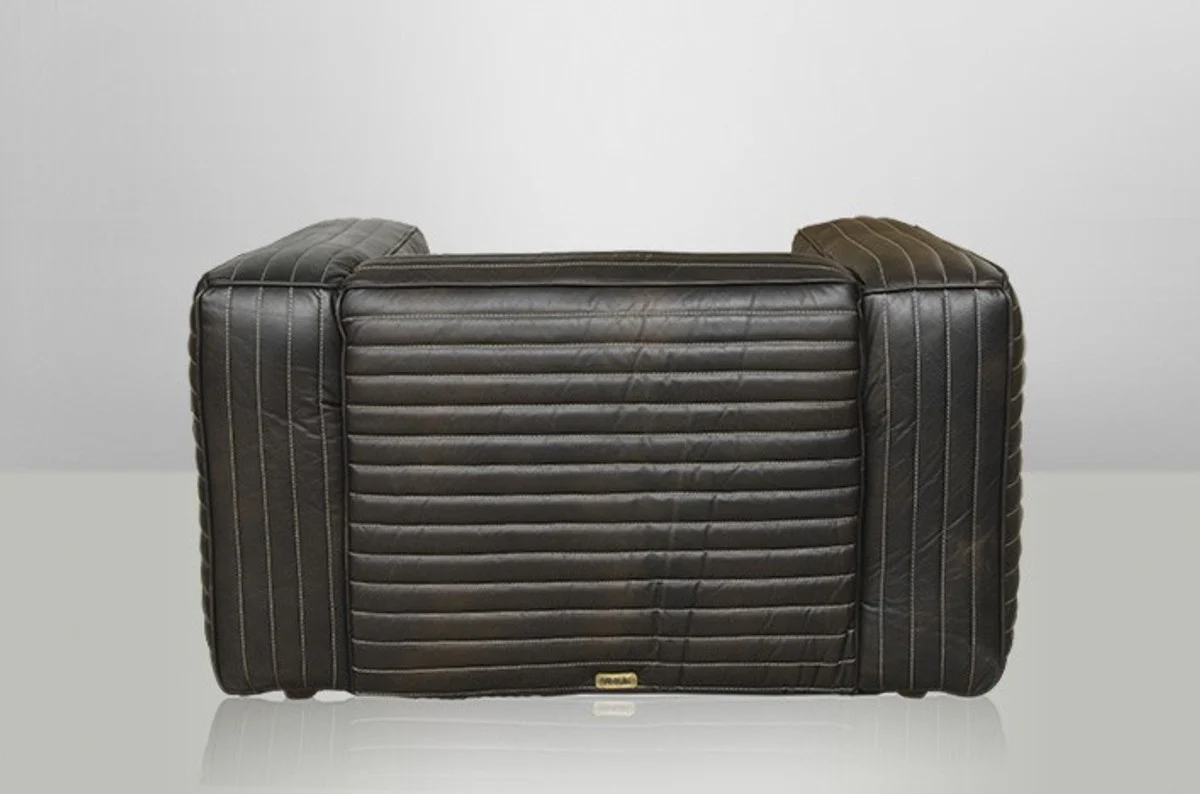 Casa Padrino luxury leather armchair VLAB New Fudge - Club Chairs