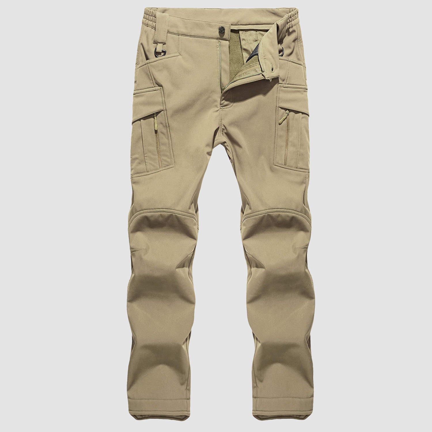 Men's Tactical Pants with 9 Pockets, Water Repellent, Warm Fleece Lined, Winter Snow Ski Pants