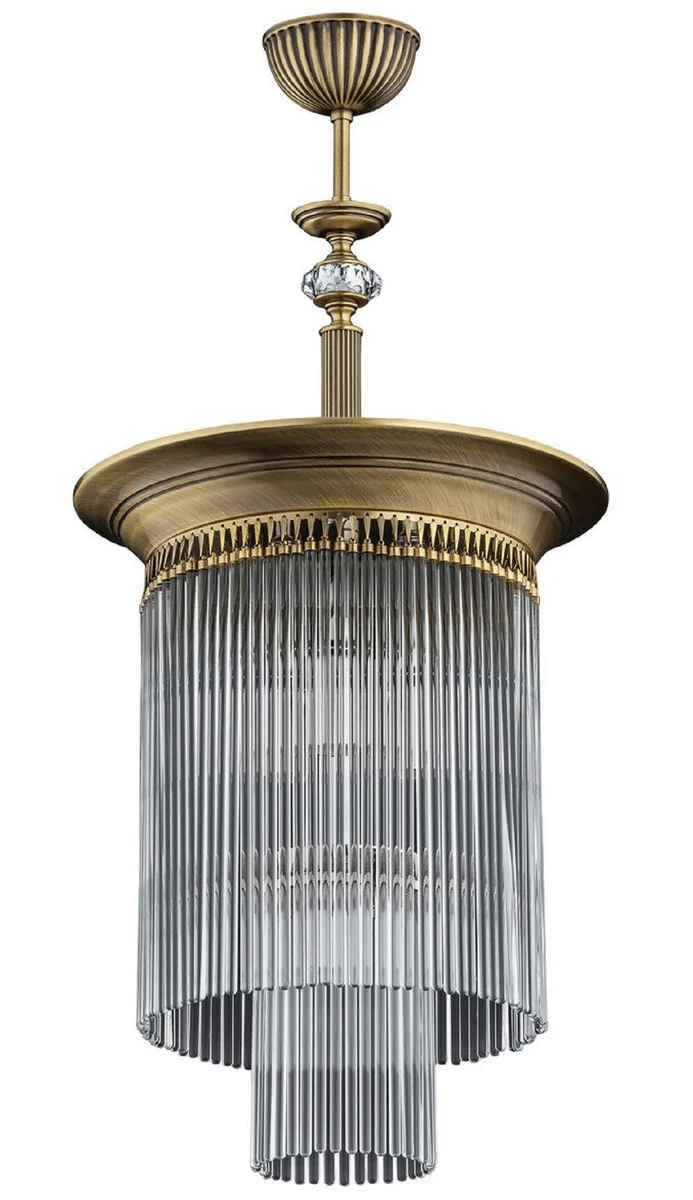 Casa Padrino l¨¢mpara de techo de cristal barroco de lujo lat¨®n con p¨¢tina ? 34 x A. 65 cm