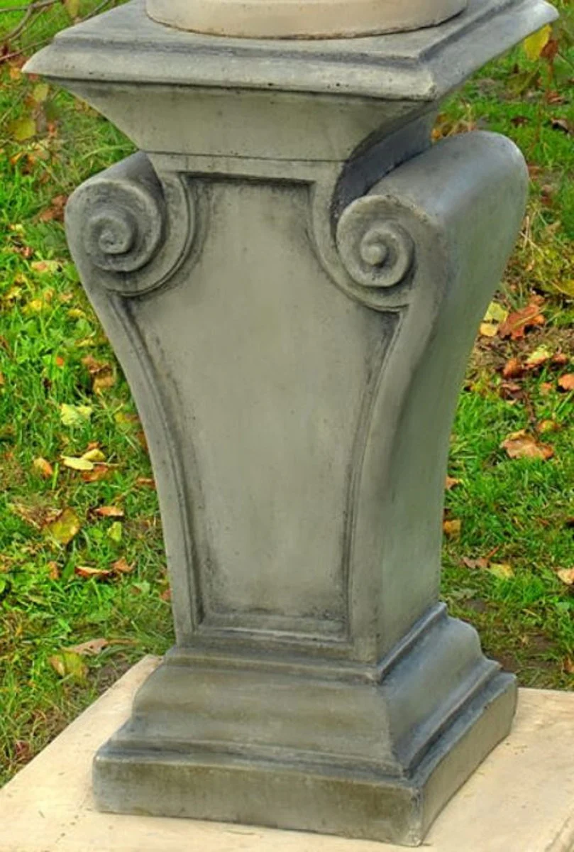 Casa Padrino Pilar de Decoración de Jardín Barroco Gris 42 x 42 x H. 80 cm - Magnífico Pilar de Jardín en Estilo Barroco