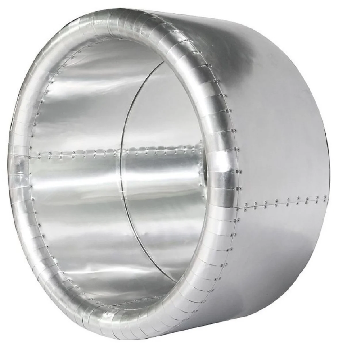 Casa Padrino espejo de aviador vintage plata ? 74 cm - Espejo de pared de dise?o de aluminio redondo de avi¨®n - Mobiliario de avi¨®n de aluminio