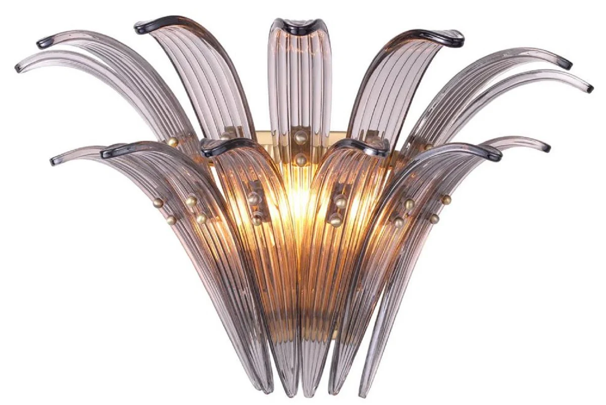 Casa Padrino l¨¢mpara de pared de lujo gris / lat¨®n 49 x 27 x A. 30 cm - Luces de lujo