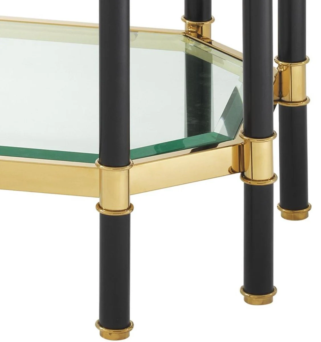 Casa Padrino mesa consola de la sala de estar oro / negro 169 x 53,5 x H. 75,5 cm - Consola de Lujo