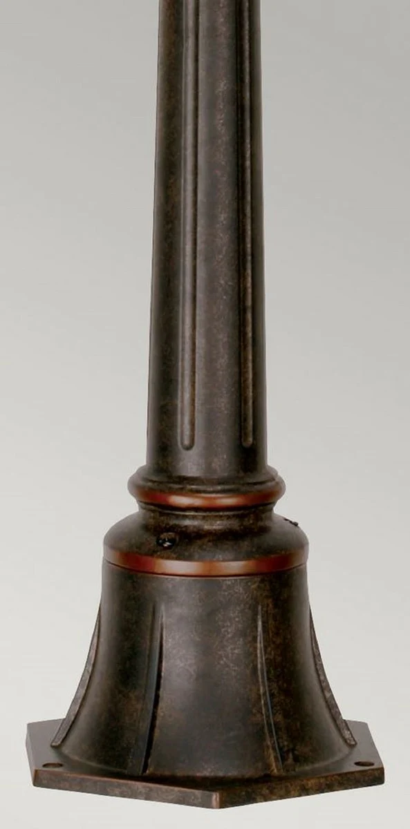 Casa Padrino linterna de jardín barroco negro antiguo / bronce / ámbar Ø 22,5 x A. 117 cm - Elegante lámpara de pie para exterior - Iluminación exterior nostálgica