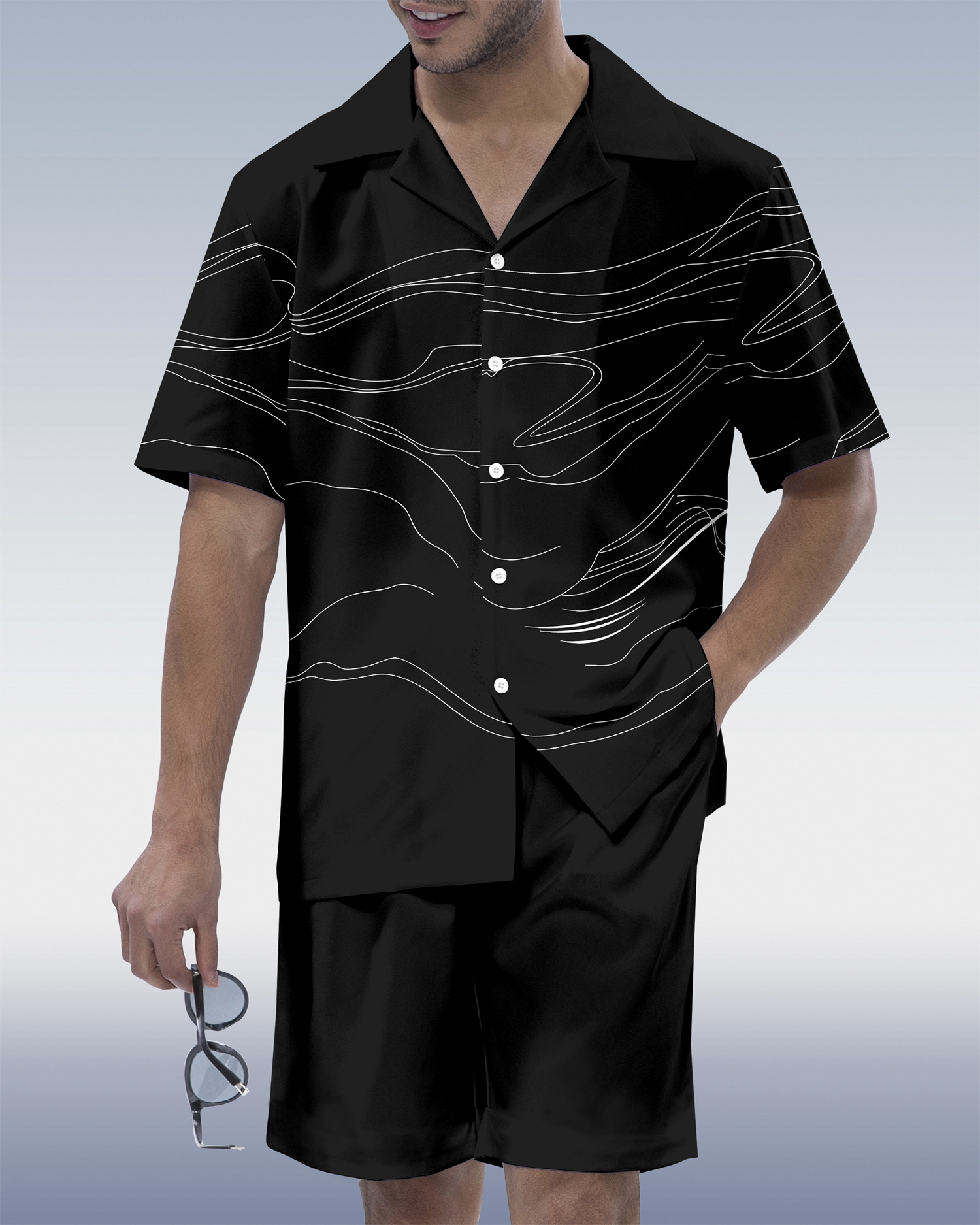 Suitmens Men's Hawaiian Vacation Short Sleeve Set 099