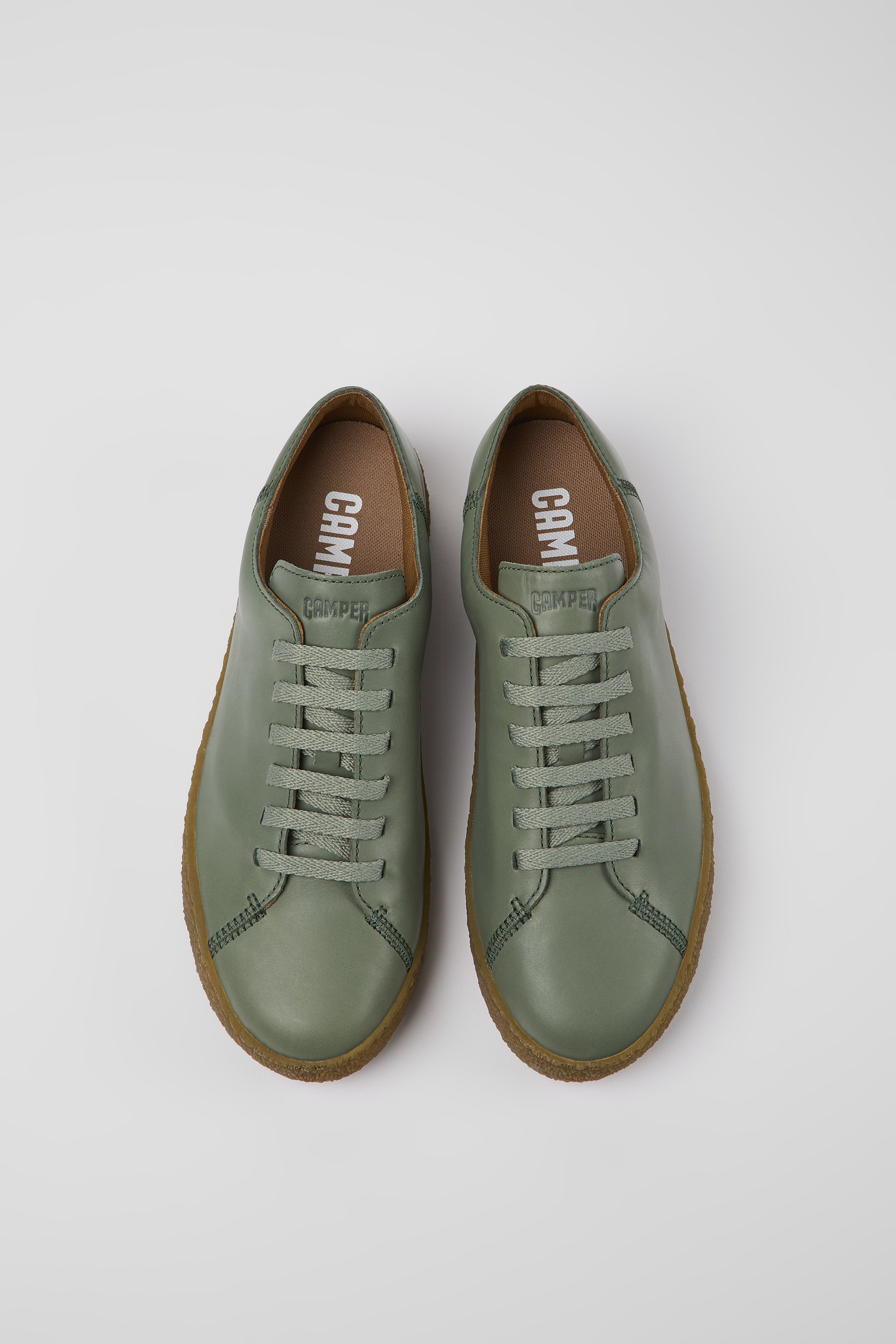 Peu Terreno - Green leather shoes for men