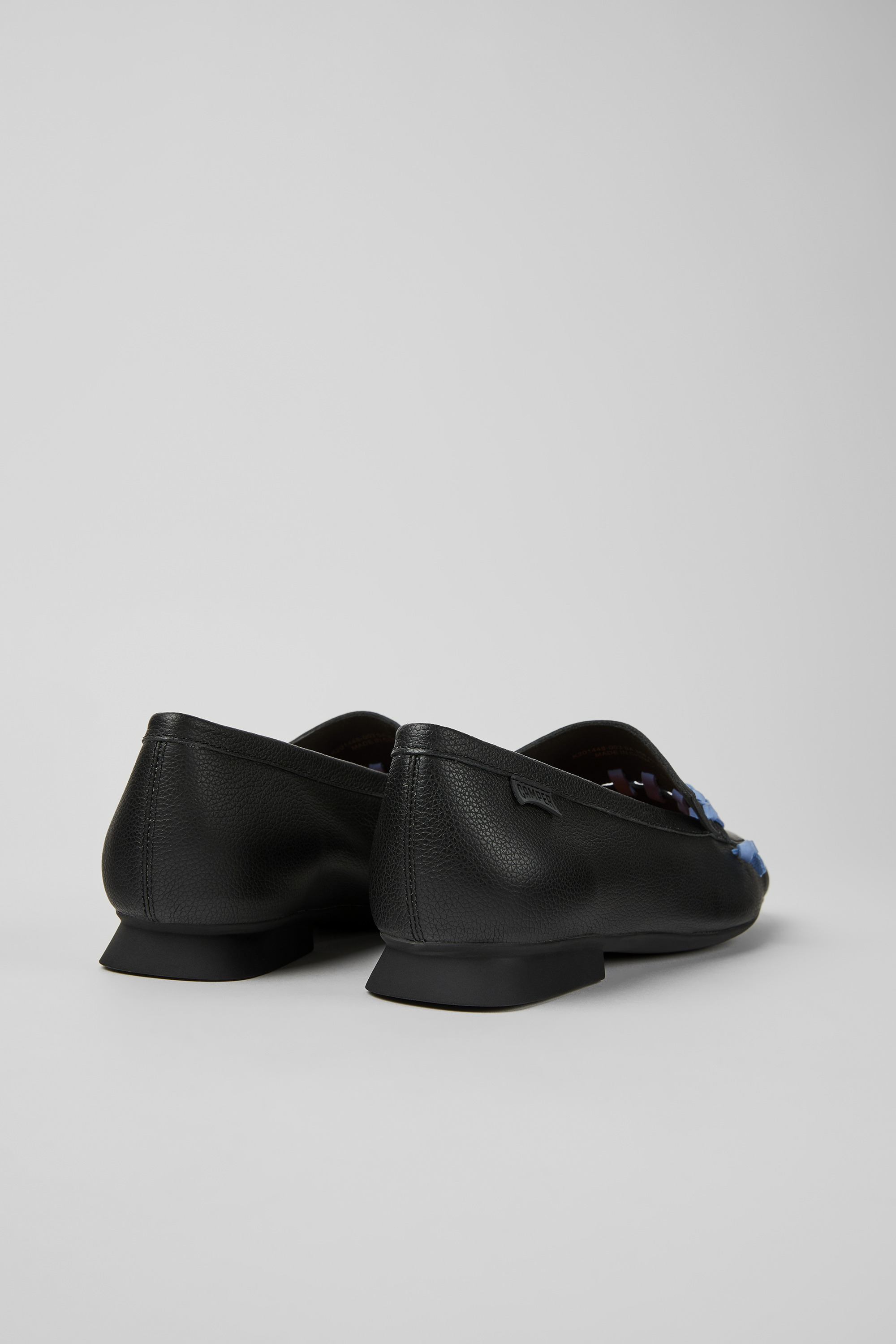 Casi Myra - Black and blue leather loafers for women