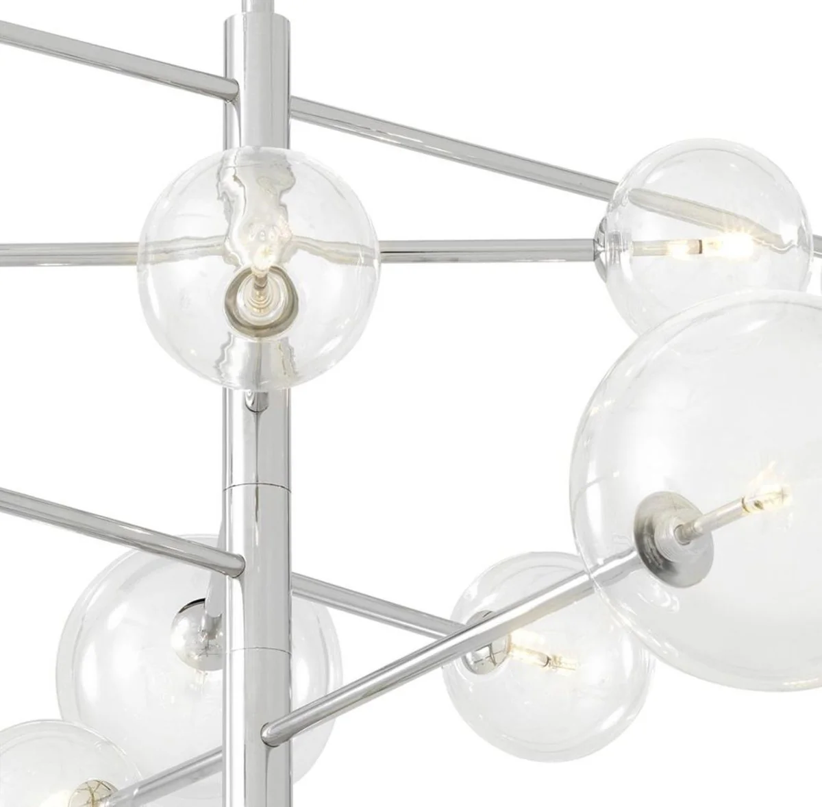 Casa Padrino araña halógena de lujo de plata Ø 130 x H. 67 cm - Calidad de Lujo