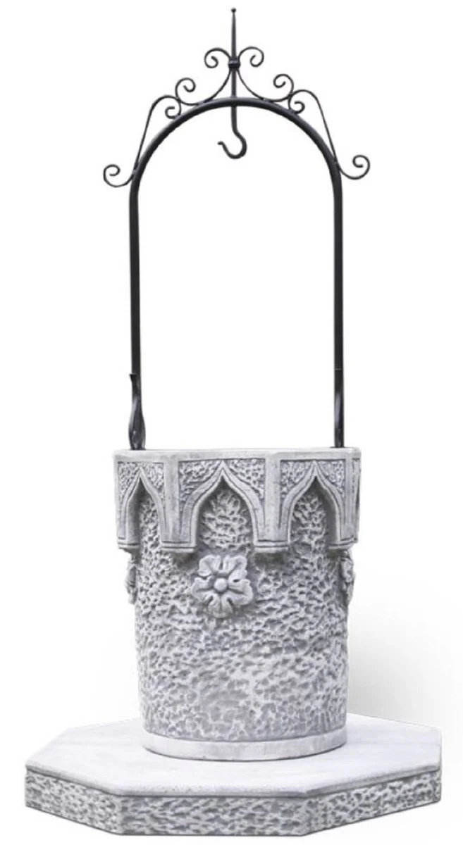 Casa Padrino fuente de jard¨ªn Art Nouveau gris / negro 110 x 110 x A. 195 cm