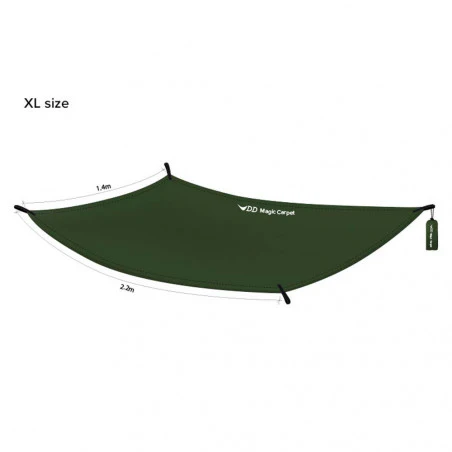 DD Hammocks Magic Carpet XL verde oliva - Suelo de bushcraft y camping