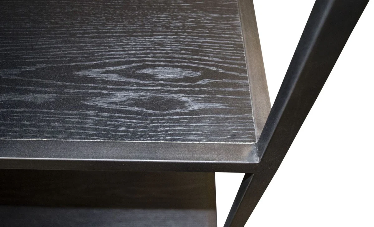 Casa Padrino dise?o armario de la estanter¨ªa negro 160 x 40 x H. 160 cm - Mueble de Sala de Estar de Lujo