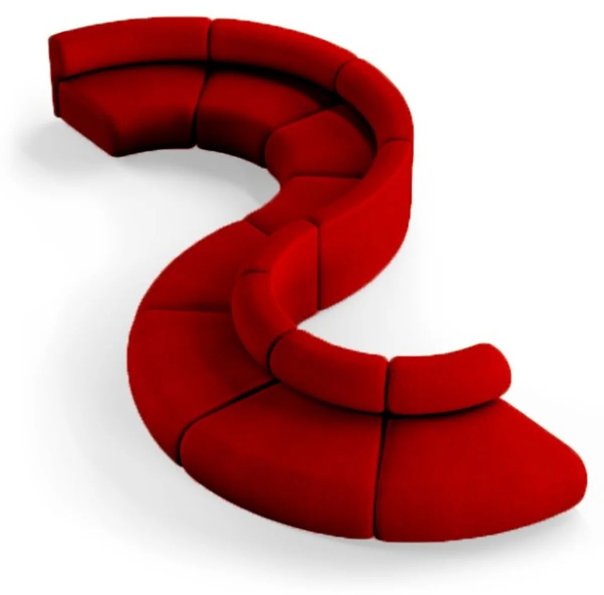 Casa Padrino sof¨¢ de lujo rojo 590 cm - Sof¨¢ modular curvo de 8 piezas - Muebles de hoteles