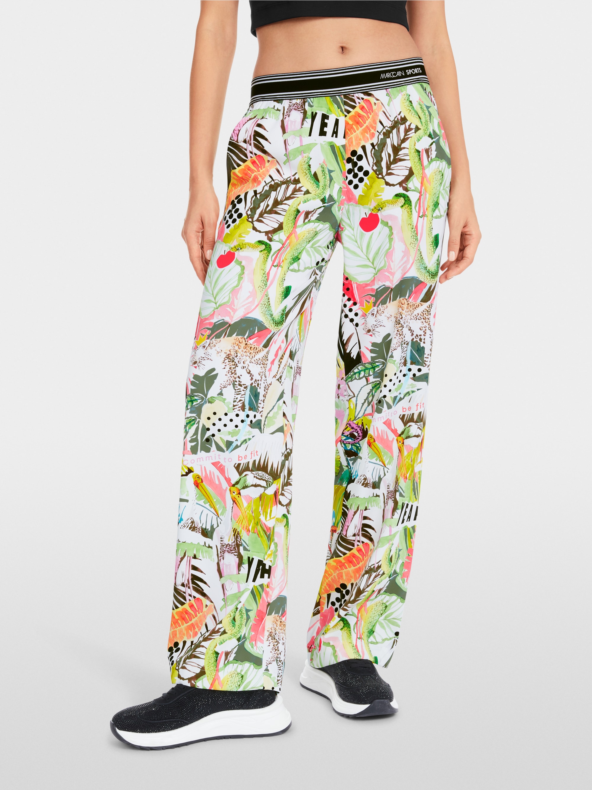 Marc-Cain WASHINGTON wide trousers with print