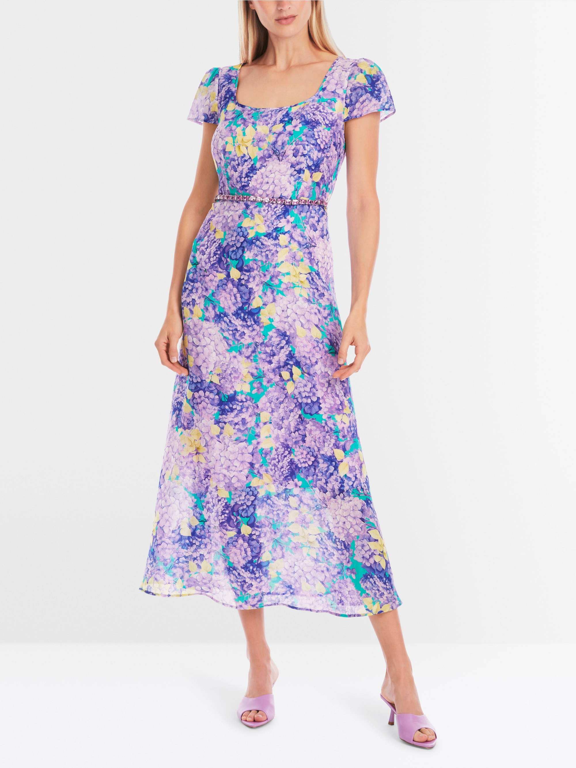 Marc-Cain Fitted floral print midi dress
