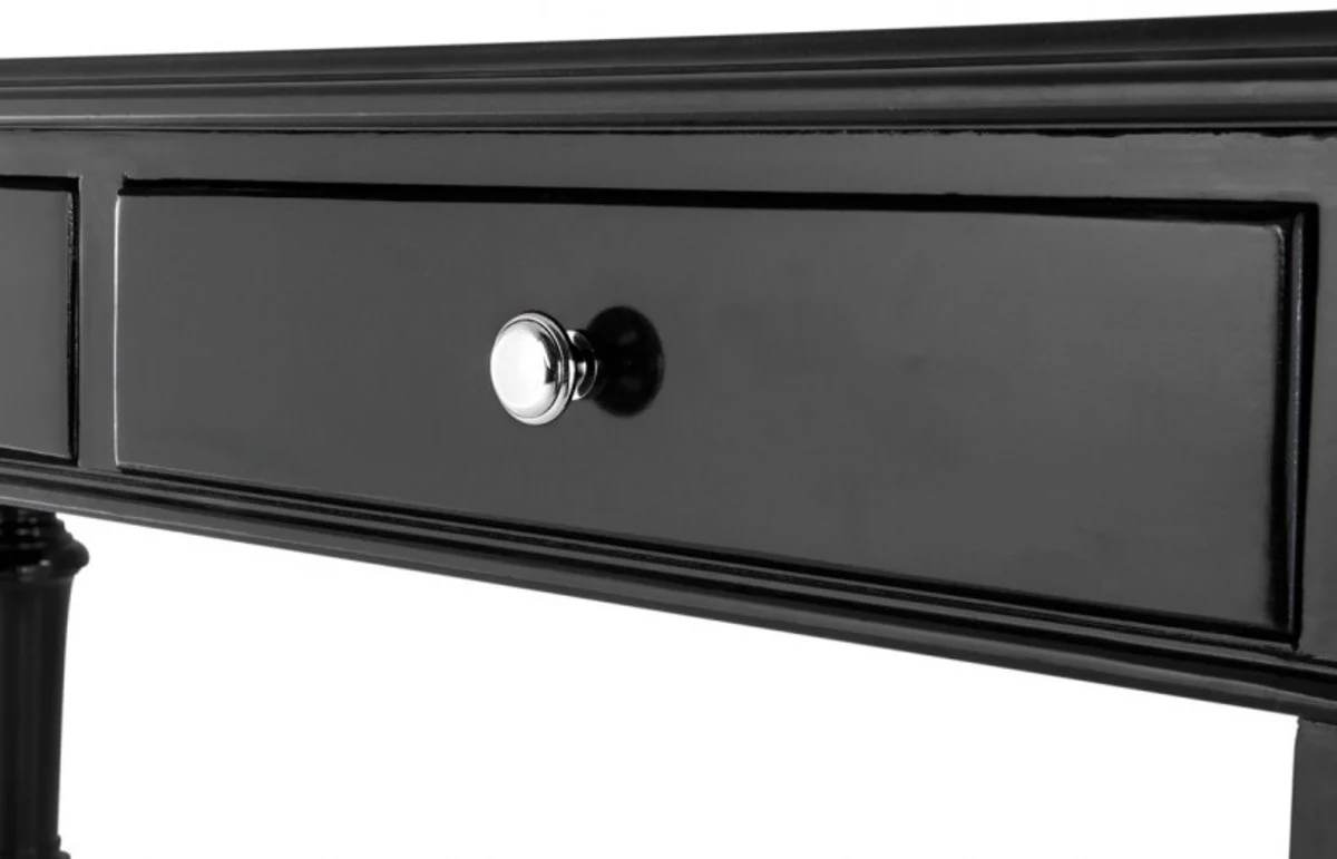 Casa Padrino luxury desk / secretary glossy black piano paint 175 x 80 cm