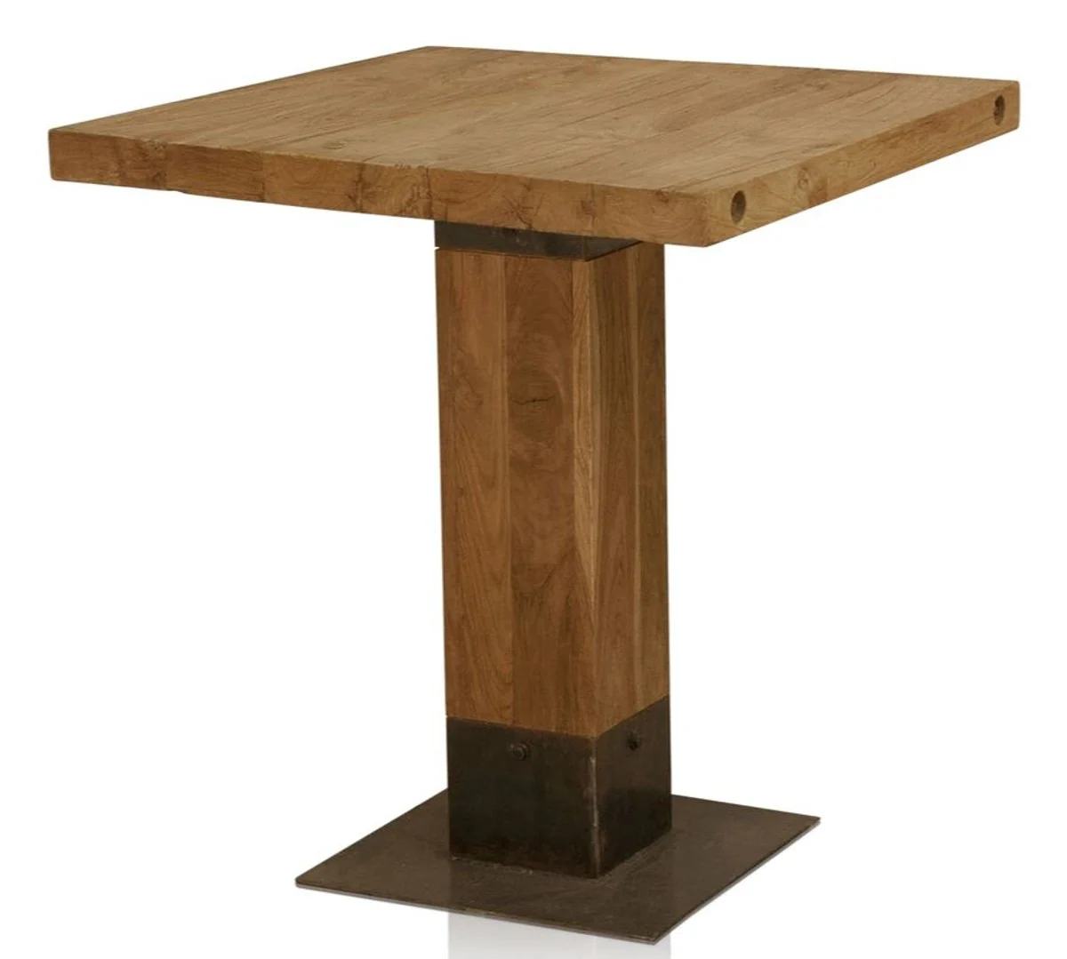 Casa Padrino luxury teak bar table brown / black 70 x 70 x H. 100 cm - Gastronomy & Bar Furniture