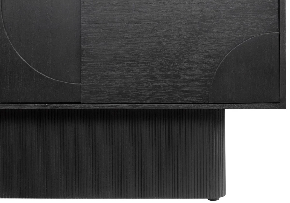 Casa Padrino aparador de diseño de lujo negro 172,5 x 50 x A. 107,5 cm - Armario de madera maciza con 4 puertas - Armario de dormitorio - Armario de salón - Armario de oficina - Muebles de lujo