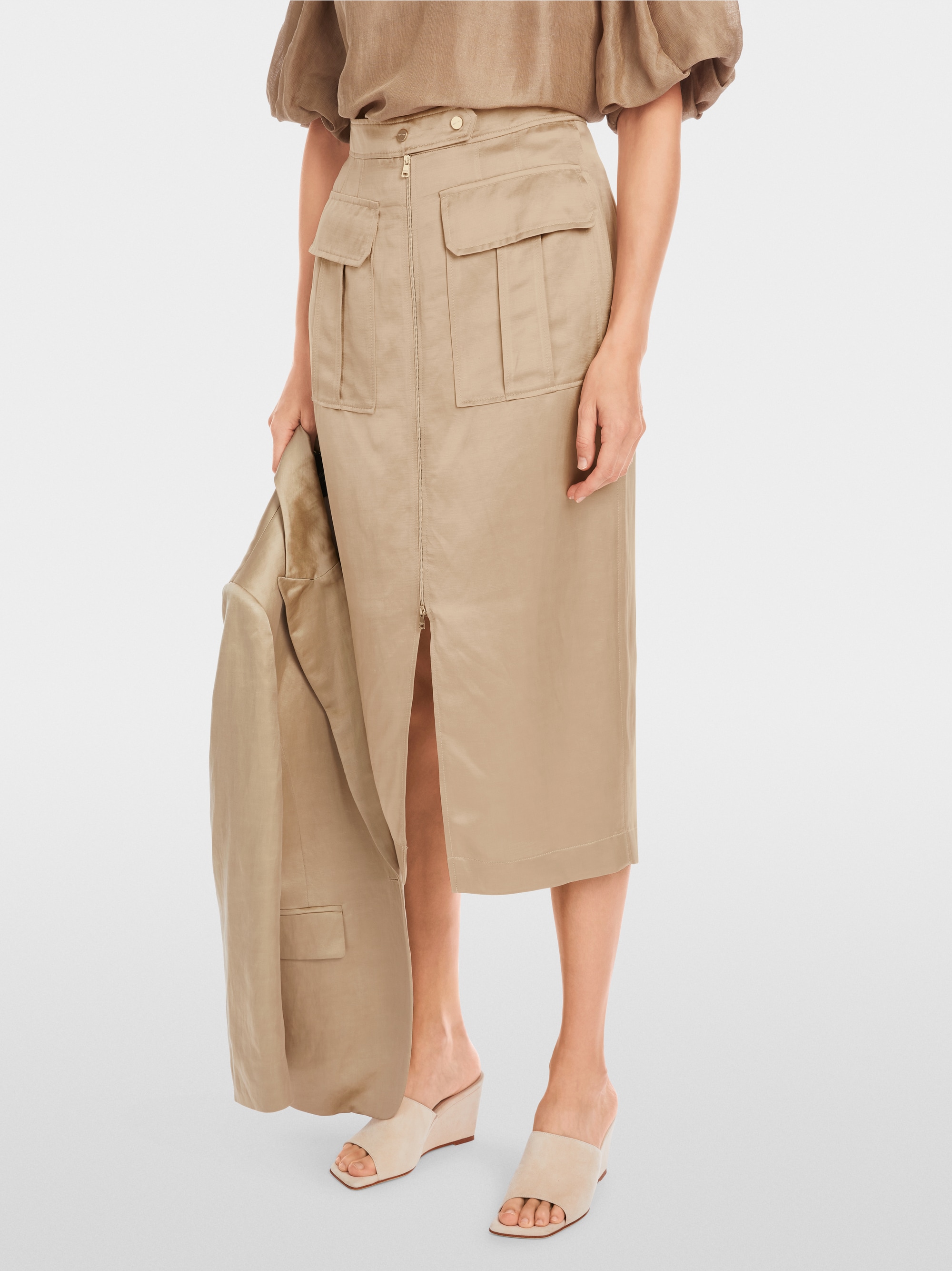 Marc-Cain Slim midi skirt with zip