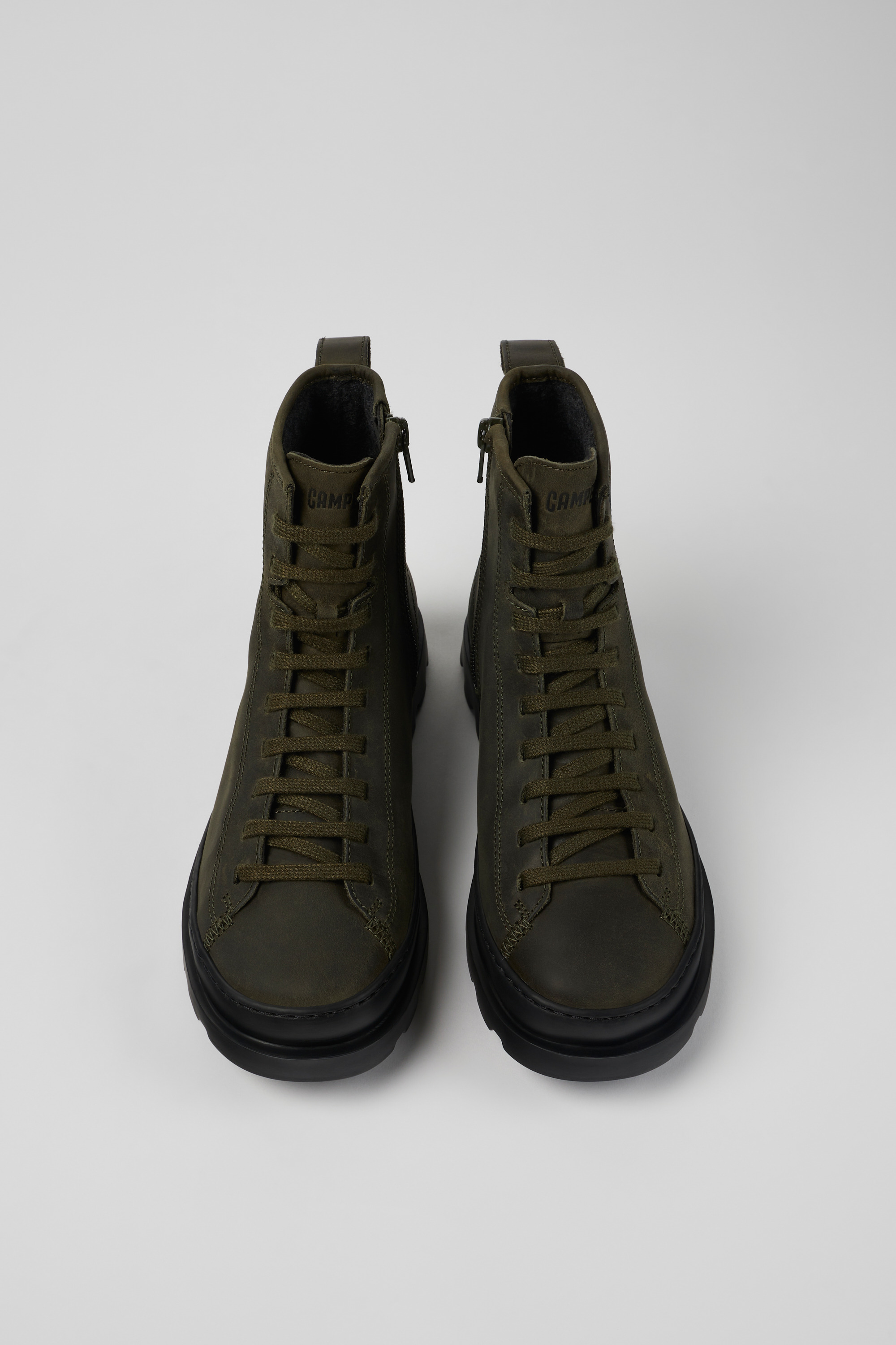 Brutus - Green lace-up boots for women