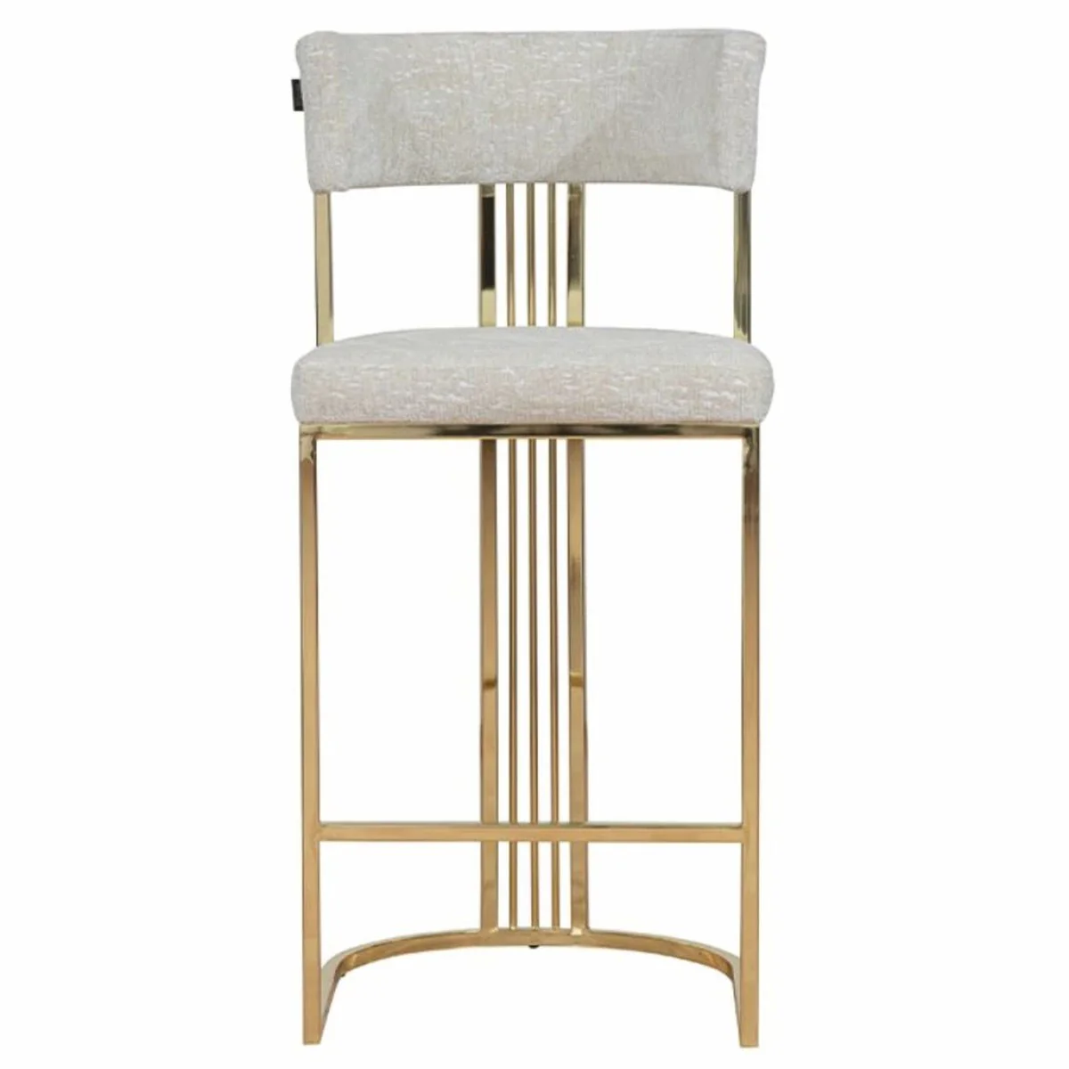 Casa Padrino silla de bar de lujo de metal oro / gris Al. 112 cm - Muebles de bar de lujo