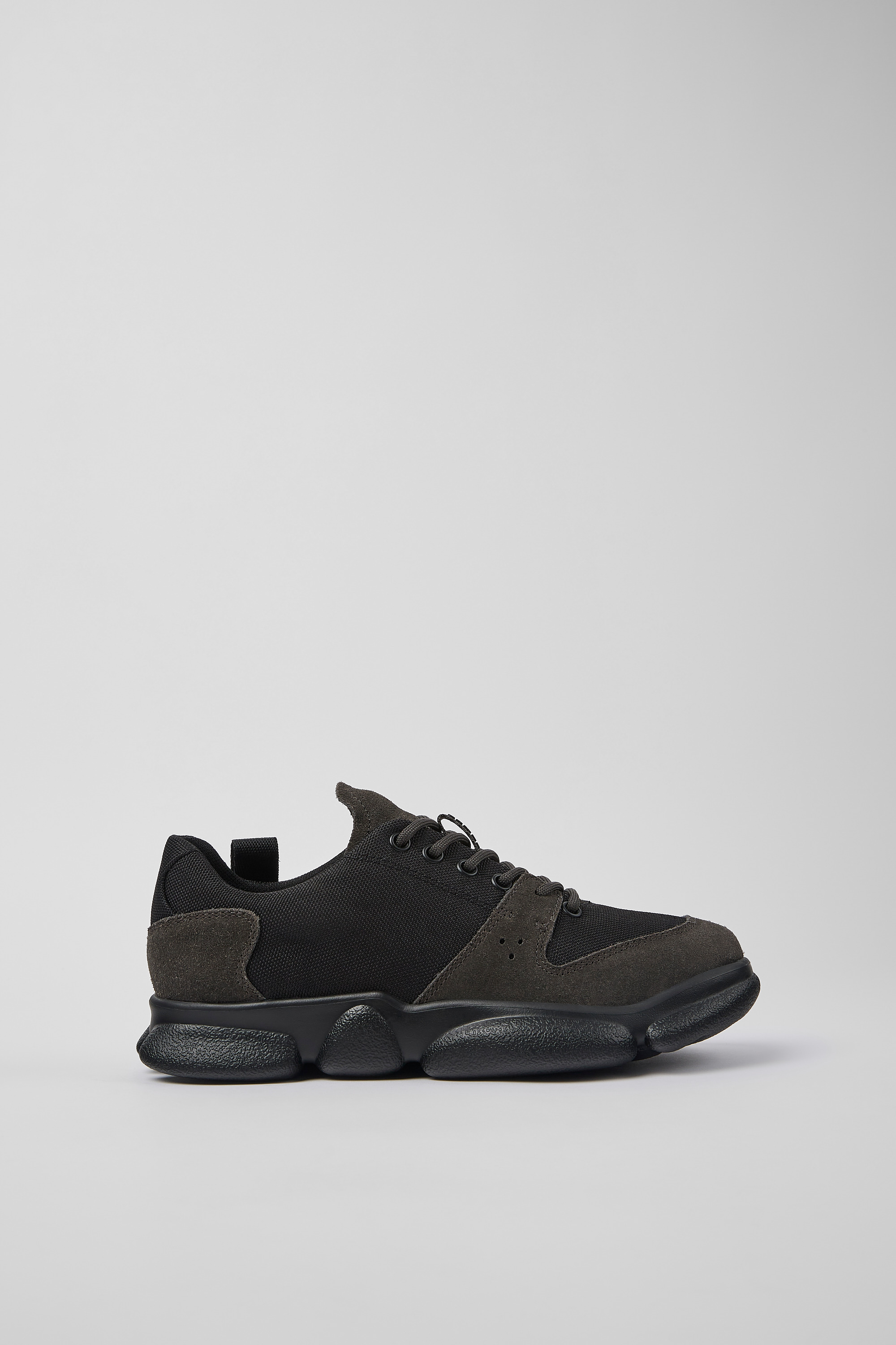 Karst - Black leather and recycled PET sneakers for women