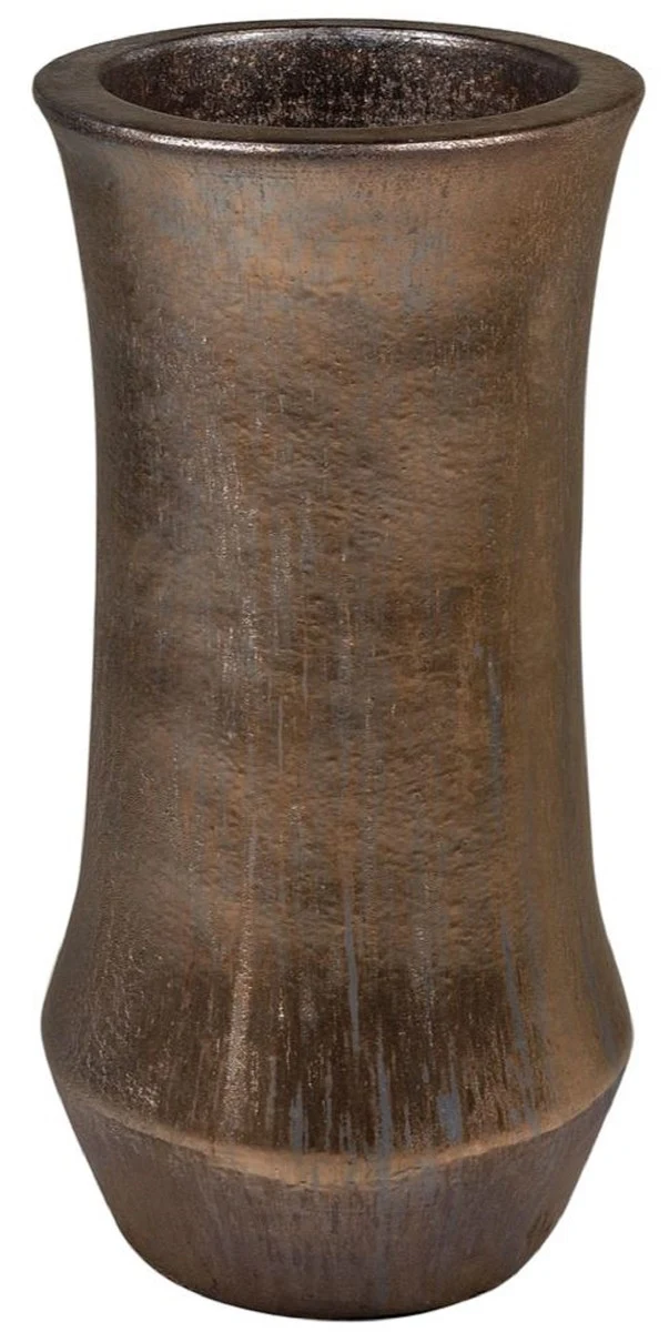 Casa Padrino Maceta Art Nouveau Bronce Ø 43 x A. 87 cm - Maceta Redondo Hecho a Mano de Terracota - Accesorios de Decoración de Jardín y Terraza