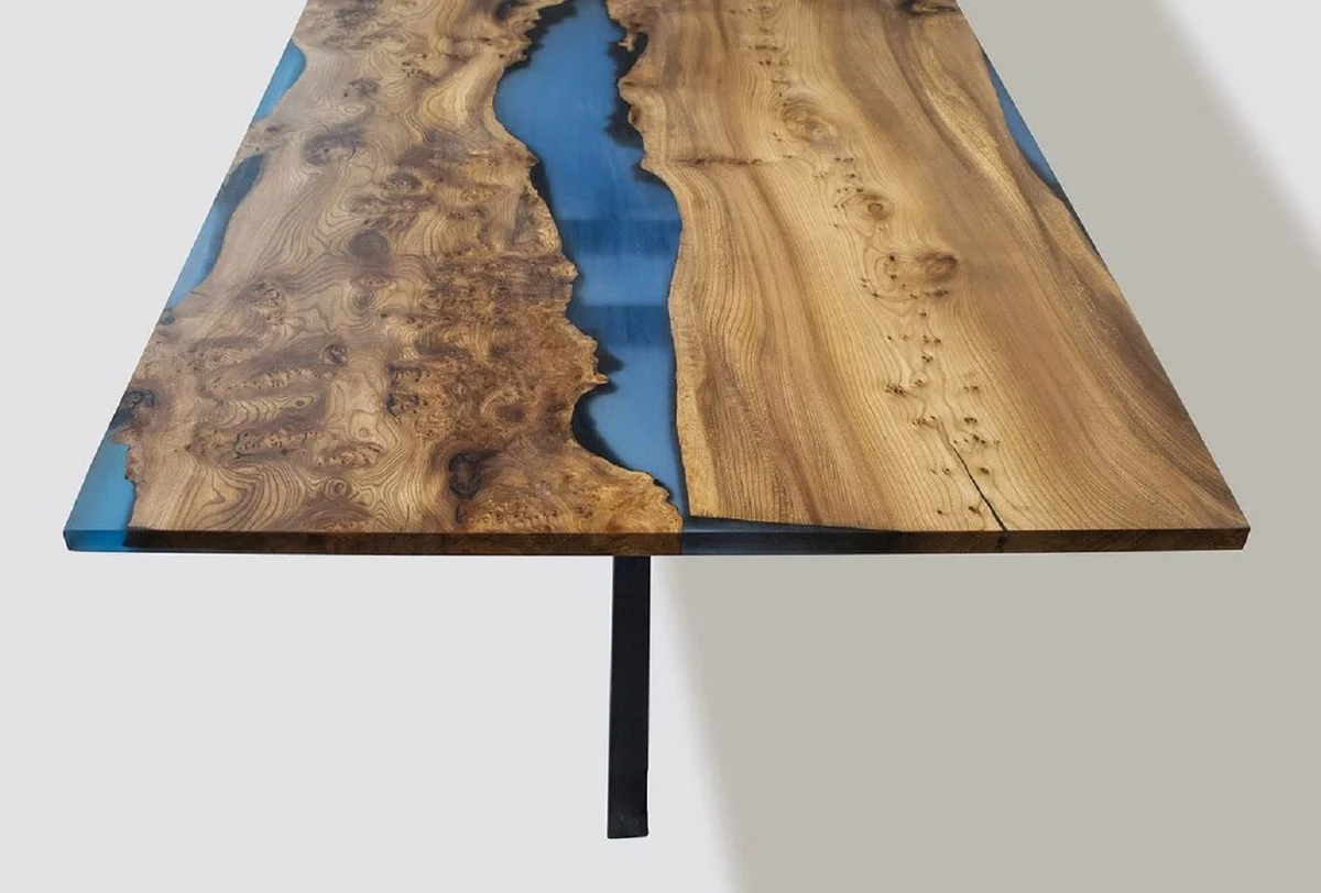 Casa Padrino mesa de comedor de lujo marr¨®n / azul / negro 250 cm