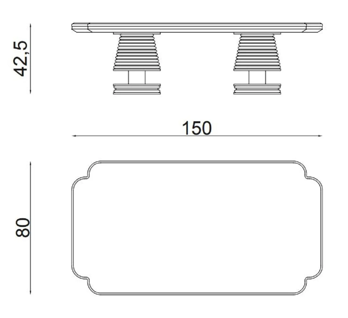 Casa Padrino mesa de centro de lujo negro / oro 150 x 80 x A. 42,5 cm - Mesa de sal¨®n con tablero de m¨¢rmol artificial - Muebles de sal¨®n de lujo - Muebles de hotel - Interior de lujo