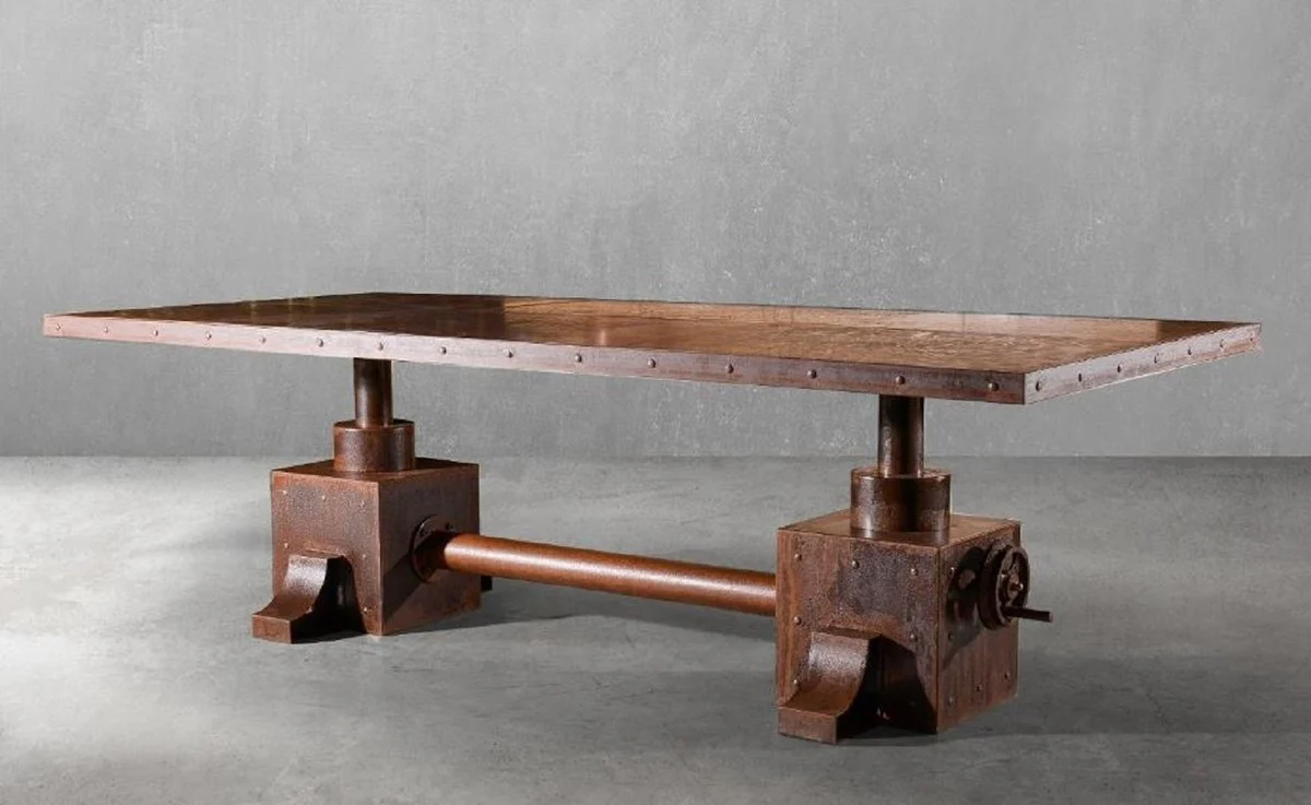 Casa Padrino escritorio de estilo industrial de lujo ¨®xido 240 x 110 x A. 73 cm - Mesa de oficina de estilo industrial de metal - Muebles de oficina de metal de estilo industrial - Muebles de lujo