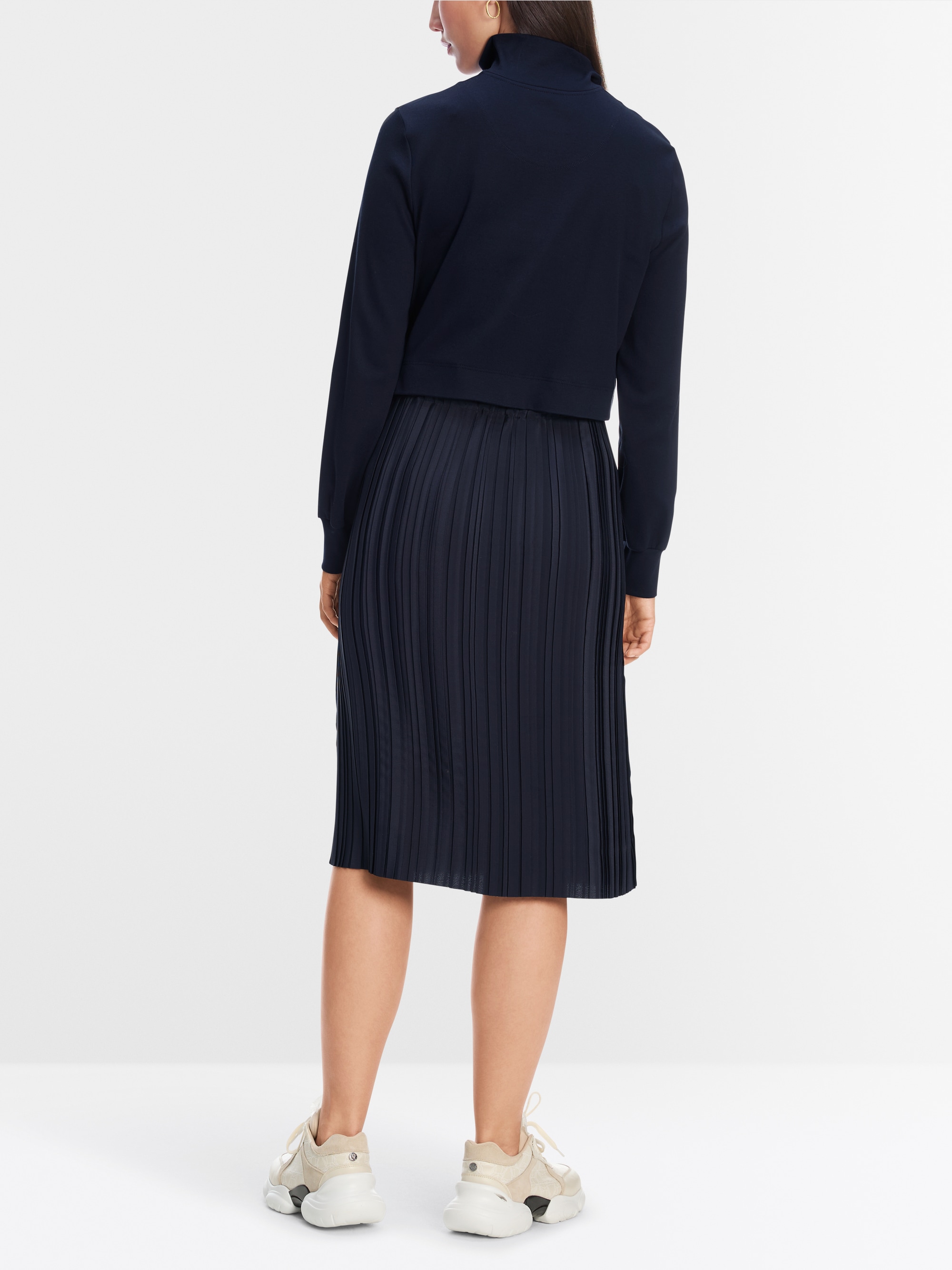 Marc-Cain Two-in-one midi dress with pleated skirt