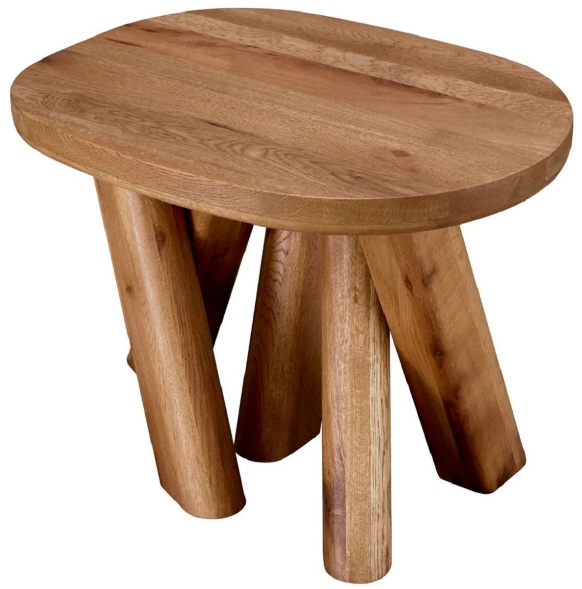 Casa Padrino mesa auxiliar de lujo de madera maciza marr¨®n 65 x 50 x A. 49,5 cm - Mesa auxiliar de madera de roble - Muebles de sal¨®n - Muebles de lujo - Calidad de lujo