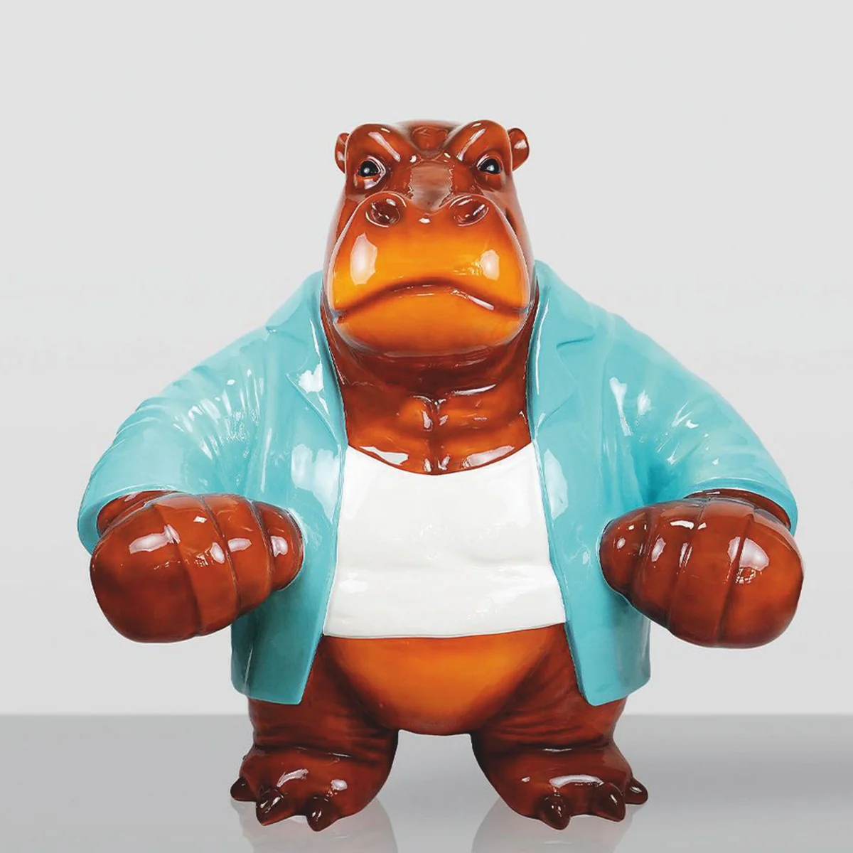 Casa Padrino escultura decorativa XXL hipop¨®tamo 165 x A. 150 cm - Figura de jard¨ªn grande