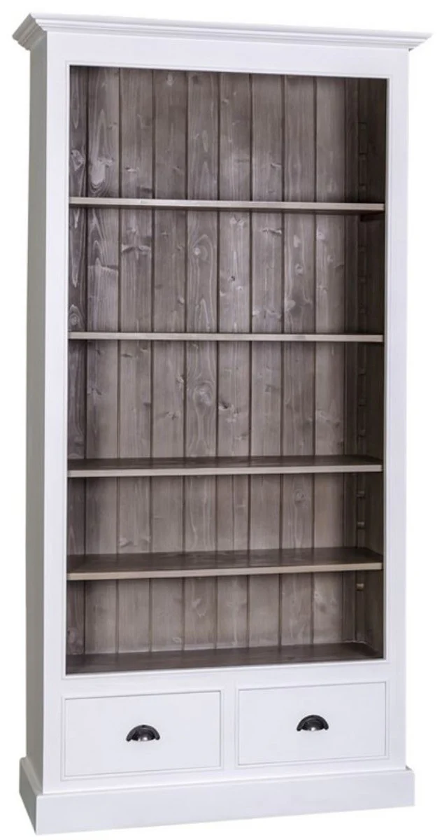Casa Padrino country house style bookcase white / brown 109 x 39 x H. 210 cm - Living Room Furniture in Country House Style