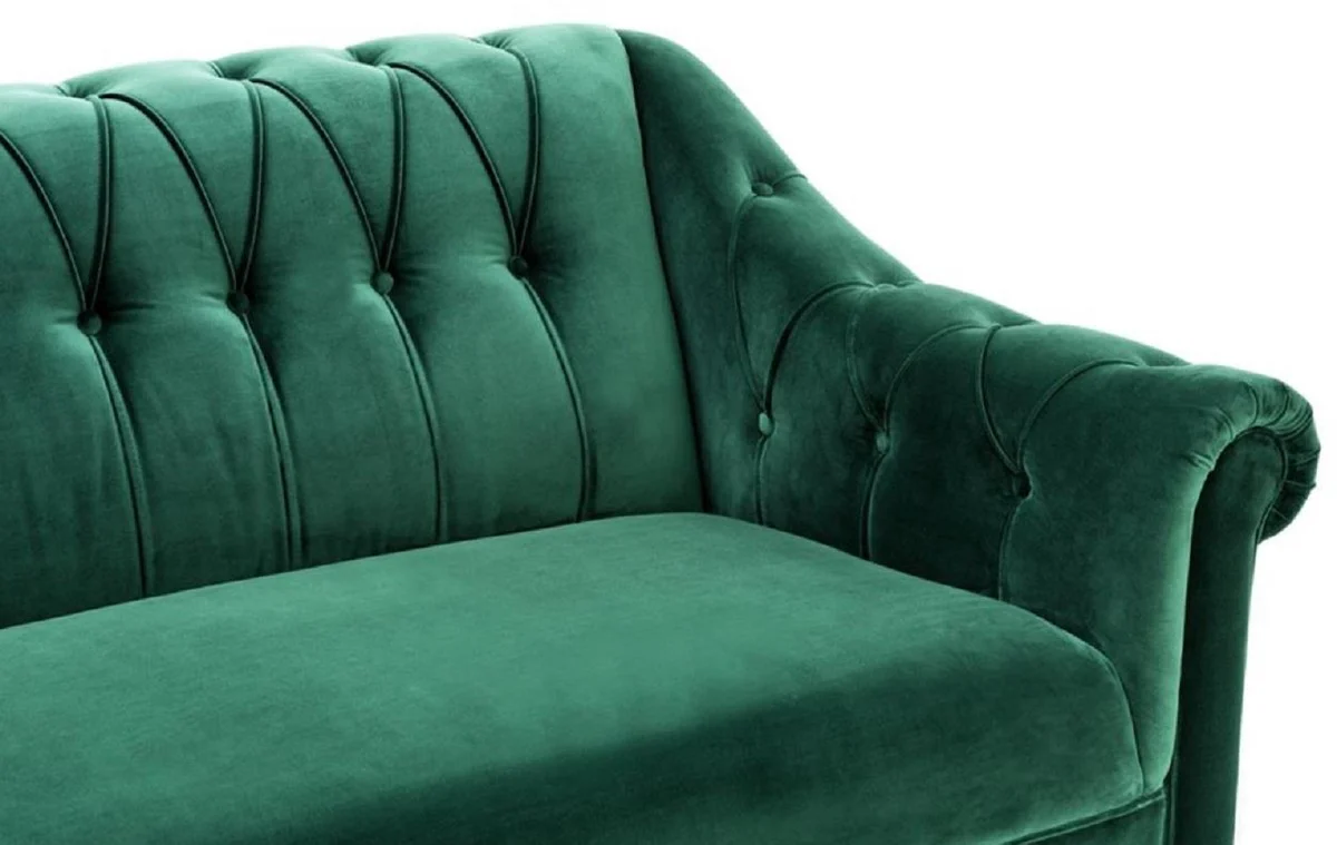 Casa Padrino sof¨¢ de la sala de estar Chesterfield de lujo verde / marr¨®n / oro 230 x 90 x H. 81,5 cm - Calidad de Lujo