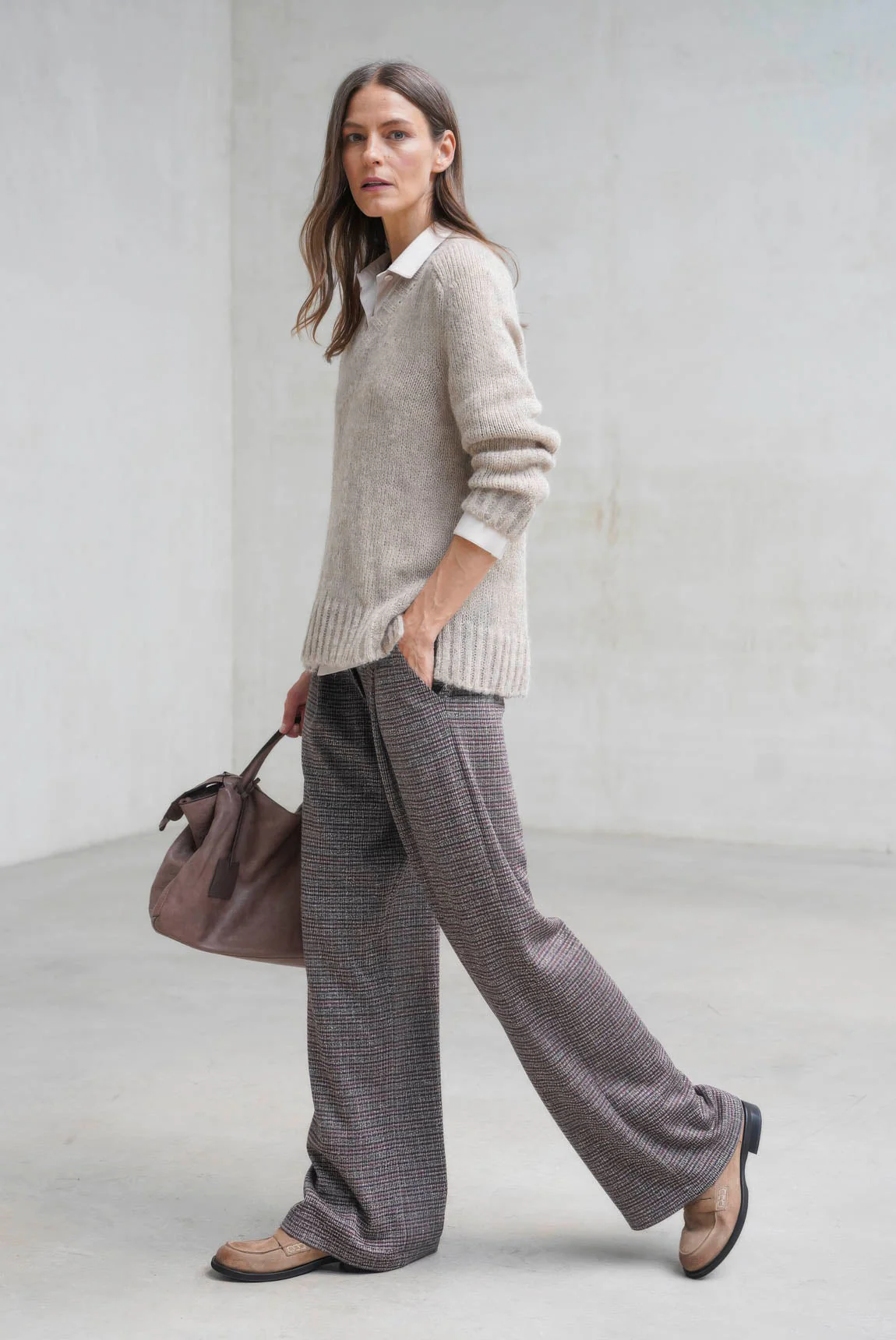 Rivera-spain Pantalón Cuccio cuadros burdeos