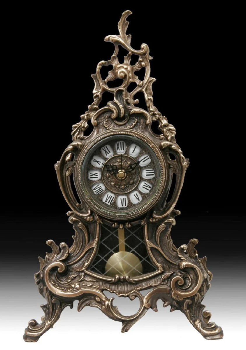 Casa Padrino reloj de mesa barroco de lujo 26 x A. 42 cm - Reloj de bronce hecho a mano estilo barroco - Reloj de escritorio barroco - Decoracion escritorio barroco - Accesorios barrocos