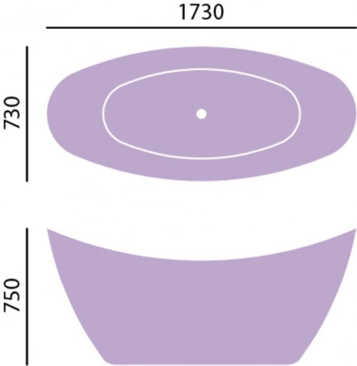 Casa Padrino Art Deco baño de oro modelo individual de He-HYL 1730mm - Estilo retro separada del baño de la vendimia
