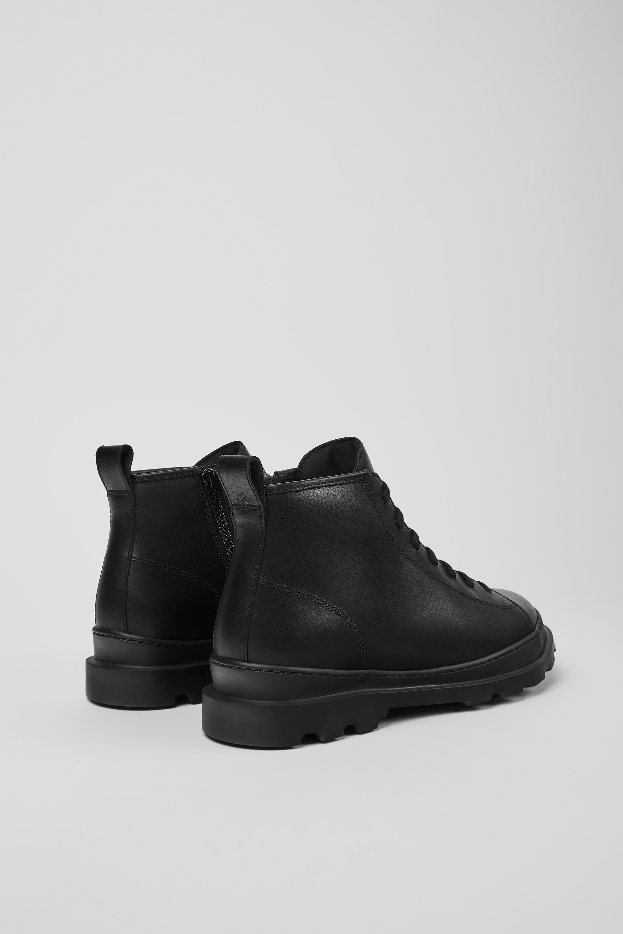 Brutus - Black leather ankle boots for men