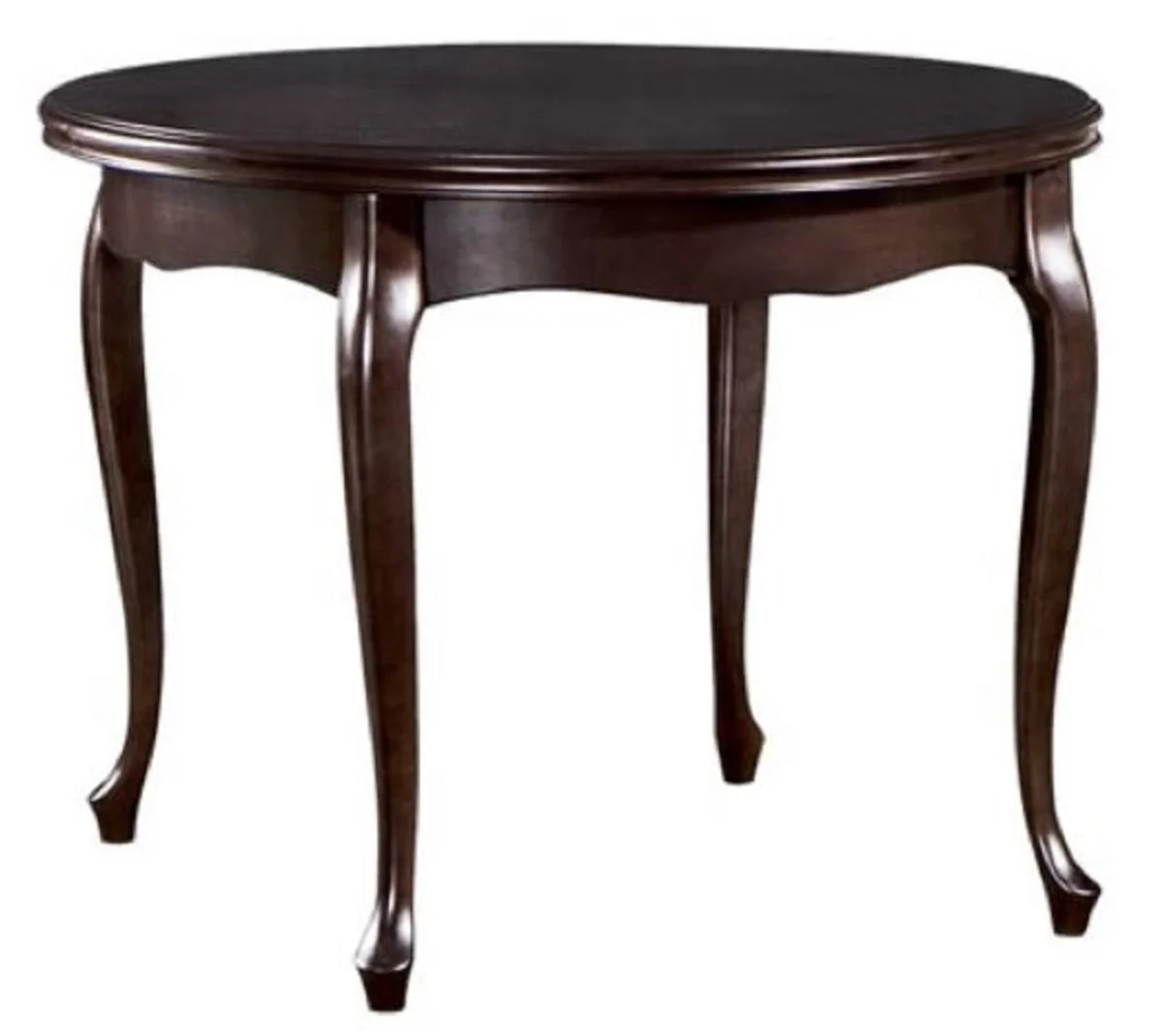 Casa Padrino mesa de comedor Art Nouveau de lujo marron oscuro 100-280 x 100 x A. 75,7 cm - Mesa de comedor extensible redonda de madera maciza - Muebles de Comedor Barrocos y Art Nouveau